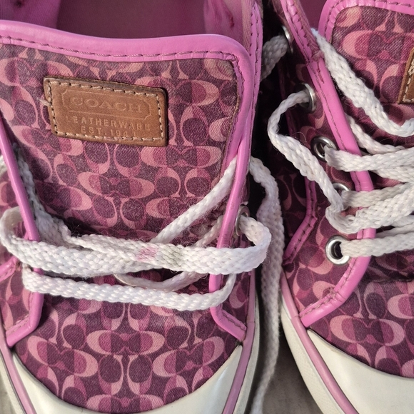 Coach Pink Patterned Women's Sneakers - Picture 3 of 5